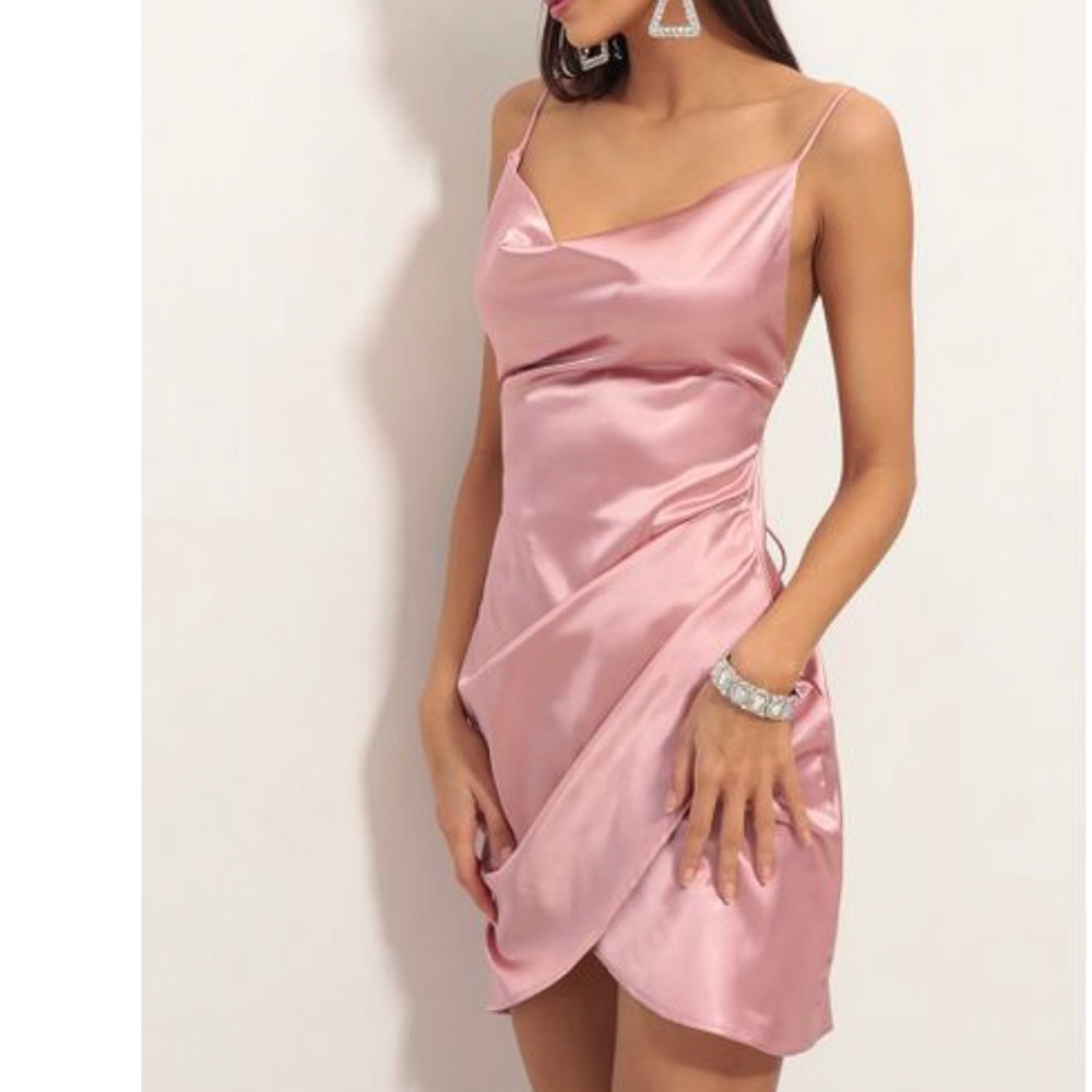 Tobi Blush Pink Satin Slip Dress